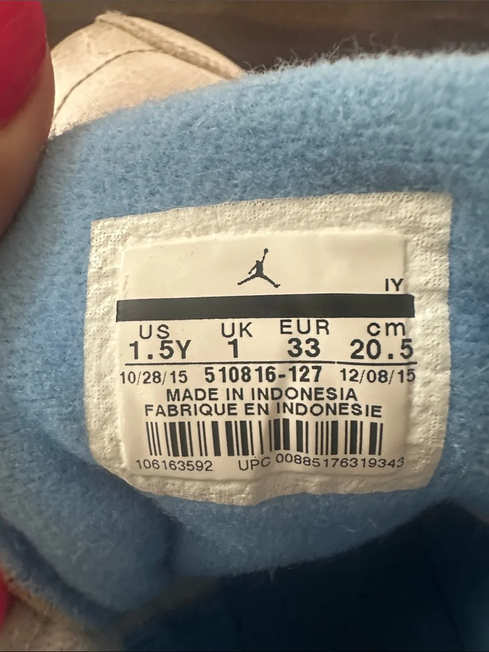 Jordan Kids White and Light Blue Sneakers